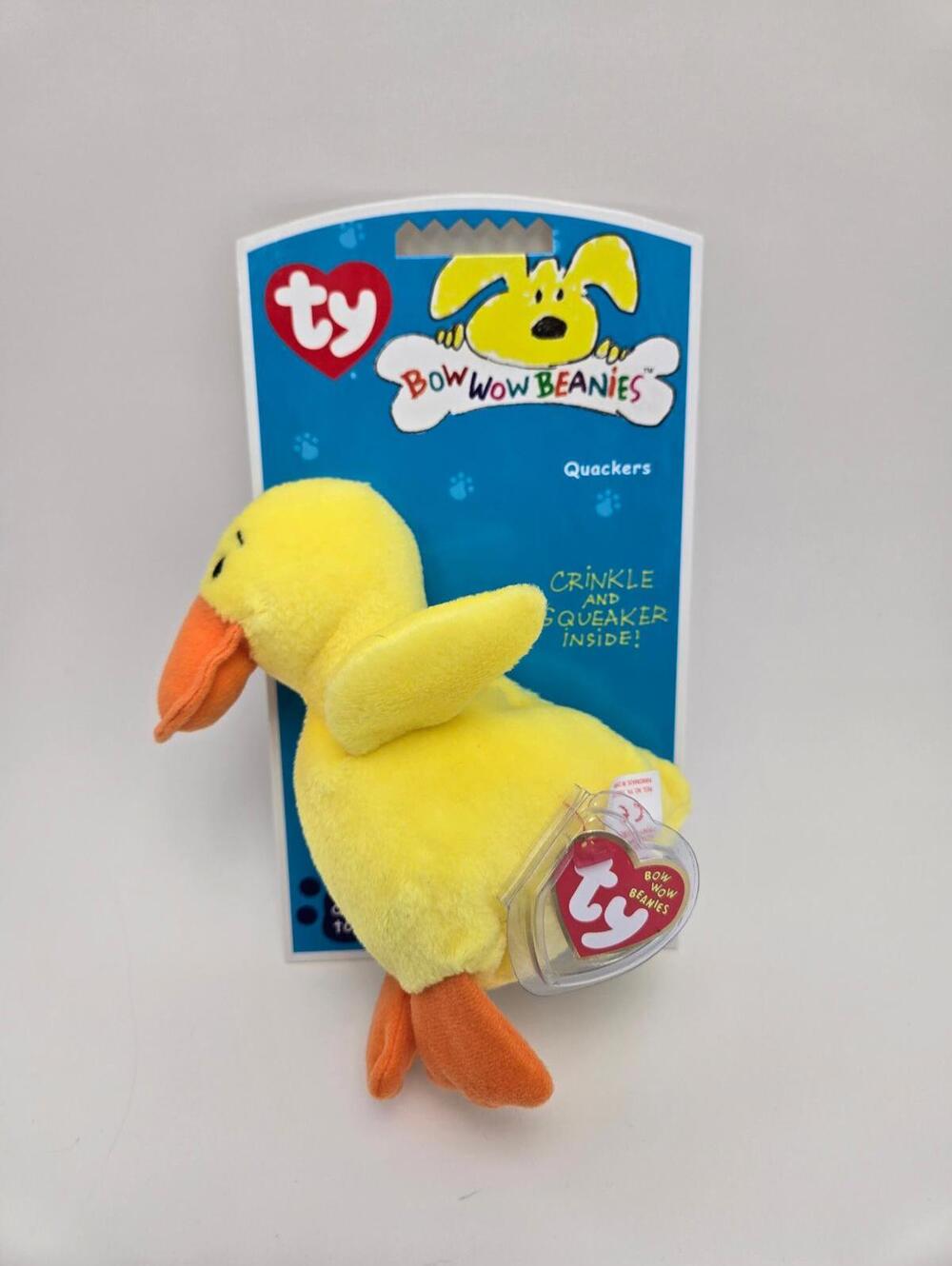 Ty Bow Wow Beanie Quackers the Duck Dog Toy into a Collectors Item! (5 inch)